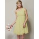 Classy Sleeveless One Shoulders Sash/Ribbon/Belt Short Chiffon Bridesmaid Dresses