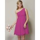 Classy Sleeveless One Shoulders Sash/Ribbon/Belt Short Chiffon Bridesmaid Dresses