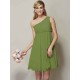 Classy Sleeveless One Shoulders Sash/Ribbon/Belt Short Chiffon Bridesmaid Dresses