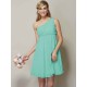 Classy Sleeveless One Shoulders Sash/Ribbon/Belt Short Chiffon Bridesmaid Dresses