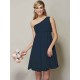 Classy Sleeveless One Shoulders Sash/Ribbon/Belt Short Chiffon Bridesmaid Dresses