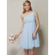Classy Sleeveless One Shoulders Sash/Ribbon/Belt Short Chiffon Bridesmaid Dresses