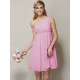 Classy Sleeveless One Shoulders Sash/Ribbon/Belt Short Chiffon Bridesmaid Dresses