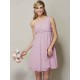 Classy Sleeveless One Shoulders Sash/Ribbon/Belt Short Chiffon Bridesmaid Dresses