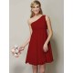Classy Sleeveless One Shoulders Sash/Ribbon/Belt Short Chiffon Bridesmaid Dresses