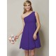 Classy Sleeveless One Shoulders Sash/Ribbon/Belt Short Chiffon Bridesmaid Dresses