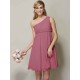 Classy Sleeveless One Shoulders Sash/Ribbon/Belt Short Chiffon Bridesmaid Dresses