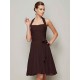 Charming Halter Sleeveless Pleats Bowknot Short Chiffon Bridesmaid Dresses