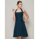 Charming Halter Sleeveless Pleats Bowknot Short Chiffon Bridesmaid Dresses