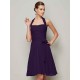 Charming Halter Sleeveless Pleats Bowknot Short Chiffon Bridesmaid Dresses