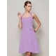 Charming Halter Sleeveless Pleats Bowknot Short Chiffon Bridesmaid Dresses