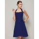 Charming Halter Sleeveless Pleats Bowknot Short Chiffon Bridesmaid Dresses