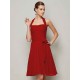 Charming Halter Sleeveless Pleats Bowknot Short Chiffon Bridesmaid Dresses