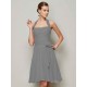 Charming Halter Sleeveless Pleats Bowknot Short Chiffon Bridesmaid Dresses