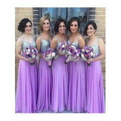Charming Sleeveless Sweetheart Sequin Chiffon Bridesmaid Dresses