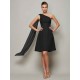 Classy Sleeveless One Shoulders Pleats Short Chiffon Bridesmaid Dresses