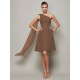 Classy Sleeveless One Shoulders Pleats Short Chiffon Bridesmaid Dresses