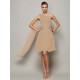 Classy Sleeveless One Shoulders Pleats Short Chiffon Bridesmaid Dresses