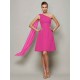 Classy Sleeveless One Shoulders Pleats Short Chiffon Bridesmaid Dresses