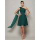 Classy Sleeveless One Shoulders Pleats Short Chiffon Bridesmaid Dresses