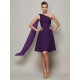 Classy Sleeveless One Shoulders Pleats Short Chiffon Bridesmaid Dresses
