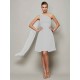 Classy Sleeveless One Shoulders Pleats Short Chiffon Bridesmaid Dresses