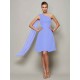 Classy Sleeveless One Shoulders Pleats Short Chiffon Bridesmaid Dresses