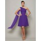 Classy Sleeveless One Shoulders Pleats Short Chiffon Bridesmaid Dresses