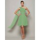 Classy Sleeveless One Shoulders Pleats Short Chiffon Bridesmaid Dresses