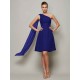 Classy Sleeveless One Shoulders Pleats Short Chiffon Bridesmaid Dresses