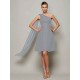 Classy Sleeveless One Shoulders Pleats Short Chiffon Bridesmaid Dresses