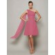 Classy Sleeveless One Shoulders Pleats Short Chiffon Bridesmaid Dresses