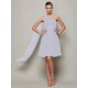 Classy Sleeveless One Shoulders Pleats Short Chiffon Bridesmaid Dresses