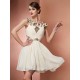 Chic Sleeveless Beading Applique Short Chiffon Bridesmaid Dresses