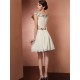 Chic Sleeveless Beading Applique Short Chiffon Bridesmaid Dresses