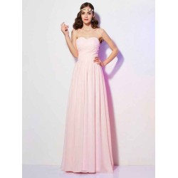 Gorgeous Sweetheart Sleeveless Long Pleats Chiffon Bridesmaid Dresses