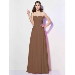 Gorgeous Sweetheart Sleeveless Long Pleats Chiffon Bridesmaid Dresses