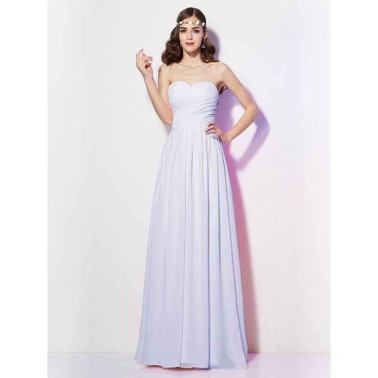 Gorgeous Sweetheart Sleeveless Long Pleats Chiffon Bridesmaid Dresses