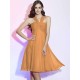 Charming Halter Sleeveless Pleats Short Chiffon Bridesmaid Dresses