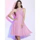 Charming Halter Sleeveless Pleats Short Chiffon Bridesmaid Dresses