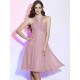 Charming Halter Sleeveless Pleats Short Chiffon Bridesmaid Dresses