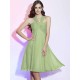 Charming Halter Sleeveless Pleats Short Chiffon Bridesmaid Dresses