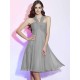 Charming Halter Sleeveless Pleats Short Chiffon Bridesmaid Dresses