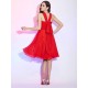 Charming Halter Sleeveless Pleats Short Chiffon Bridesmaid Dresses