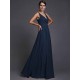 V-Neck Elegant Sleeveless Long Ruffles Chiffon Bridesmaid Dresses