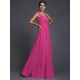 V-Neck Elegant Sleeveless Long Ruffles Chiffon Bridesmaid Dresses