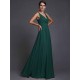 V-Neck Elegant Sleeveless Long Ruffles Chiffon Bridesmaid Dresses