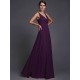 V-Neck Elegant Sleeveless Long Ruffles Chiffon Bridesmaid Dresses