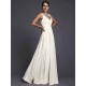 V-Neck Elegant Sleeveless Long Ruffles Chiffon Bridesmaid Dresses