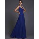 V-Neck Elegant Sleeveless Long Ruffles Chiffon Bridesmaid Dresses